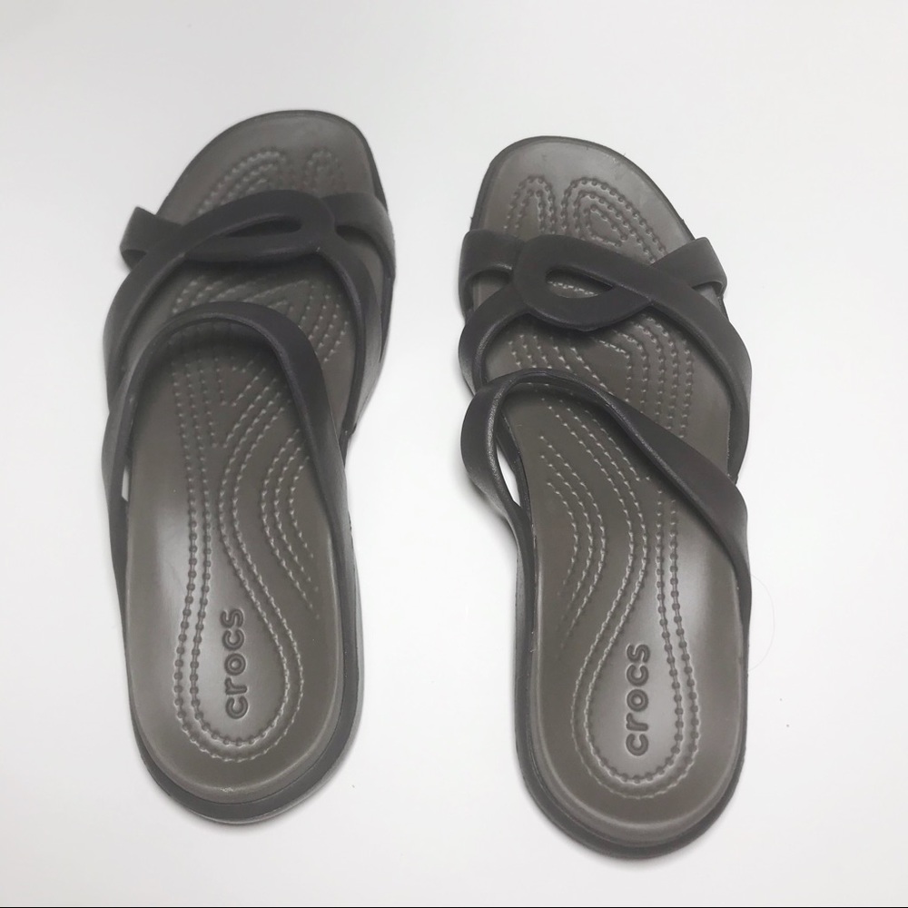 CROCS WOMEN MELEEN TWIST SANDALS SLIDES BROWN 6 - Picture 8 of 8